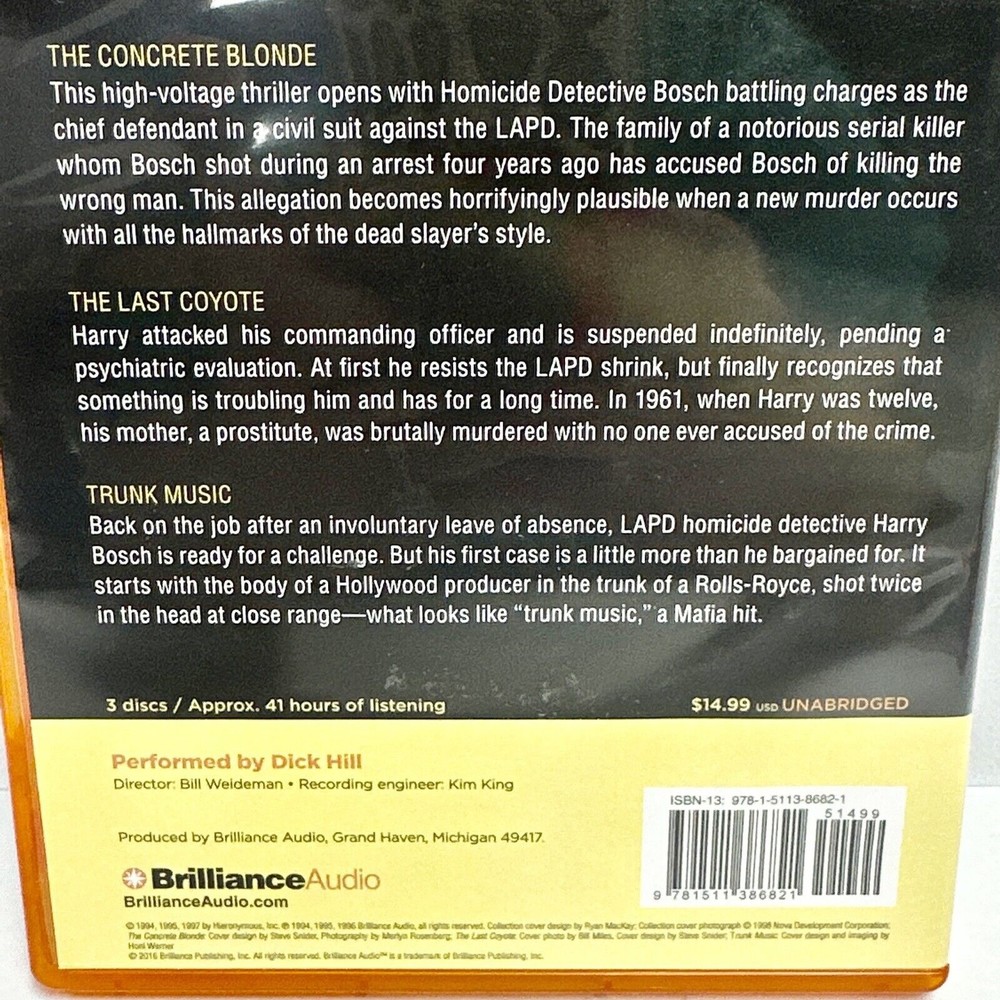 Harry Bosch Ser.: Michael Connelly - Harry Bosch Collection (Books 3,4 And 5)‎ : - Picture 3 of 7